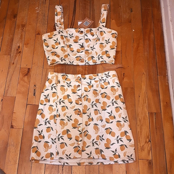 Reformation Dresses & Skirts - Reformation Denim Lemon Skirt Set
